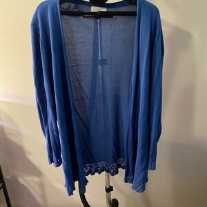 LOFT Royal Blue Cardigan with Lace Detail